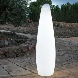 Licht-Erlebnisse Außenleuchte Kunststoff 170 cm Akku IP65 dimmbar RGBW weiß