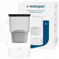 Wessper Wasserfilterkanne Glas schwarz 3L