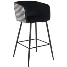Hti-Living Barhocker Delray Hahnentritt 1 St. gepolstert Schwarz/Weiß