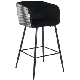 Hti-Living Barhocker Delray Hahnentritt 1 St. gepolstert Schwarz/Weiß