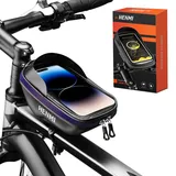 HENMI Handytasche Fahrrad Wasserdicht IPX5 mit TPU Touchscreen Fahrrad Handytasche Lenker bis 7 Zoll für MTB, Rennrad, Ebike Handyhalterung Fahrrad mit Tasche