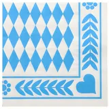 Papstar Servietten, 3-lagig 1/4-Falz 33 cm x 33 cm "Bayrisch Blau",