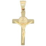 Kettenanhänger ADELIA ́S "Anhänger – Kreuz Kreuzanhänger aus Edelstahl", gold, Schmuckanhänger, Damen, Edelstahl, Kettenanhänger, Eine schöne Geschenkidee für jeden Anlass