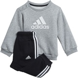 adidas Unisex Baby I Bos Logo Jog Baby set, Top:medium grey heather/white Bottom:BLACK/WHITE, 9 Monate