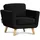 Konsimo Sessel Tagio Velours 86 x 80 x 88 cm Schwarz