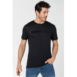 SUPER.NATURAL Print-Shirt Merino T-Shirt M 3D SIGNATURE TEE lässiger Merino-Materialmix schwarz XL