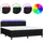 vidaXL Boxspringbett mit Matratze & LED Schwarz 180x200 cm Stoff