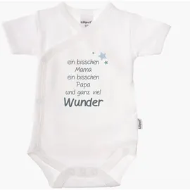 LILIPUT Wickelbody LILIPUT "Wunder", Jungen, Gr. 62/68, EURO-Größen, weiß, 100% Baumwolle, bedruckt, kurz, Bodys, mit praktischer Druckknopfleiste