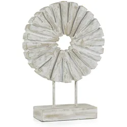 Moritz Skulptur Rune Stone 9 x 25 x 37 cm Kreis Runenstein Moderne Dekoration aus Mango-Holz