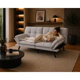 Makika Schlafsofa 3-Sitzer Schlafcouch Paul verstellbar mit Schlaffunktion in Grau