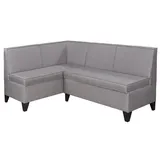 RODNIK Eckbank Look in grau, Sitzbank, Polsterbank mit Stauraum Truhenbank 167x120 cm kurzer Schenkel links