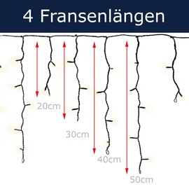 MARELIDA LED Lichtervorhang Eisregen Lichterkette Icicle 490 bernstein LED 20m Außen