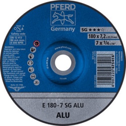 PFERD Schruppscheibe E 180x7,2x22,23 mm Leistungslinie SG ALU für Alu
