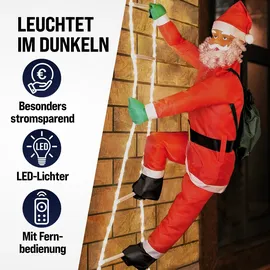 monzana Weihnachtsmann auf Leiter LED