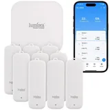 Luminea Home Control 9er-Set Temperatur- & Feuchtigkeitssensoren WLAN-Gateway