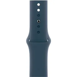 Apple Watch Series 9 GPS + Cellular 41 mm Edelstahlgehäuse silber, Sportarmband sturmblau S/M