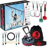Donic Schildkröt Schildkröt 980024 - Fun Sports, Slackers Ninja Line Starter Set, 11 Meter Hangelparcour, tolles 11-teiliges Komplettset, auch als Slackline nutzbar, mit 7 Hindernissen