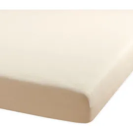BettwarenShop Spannbettlaken Jersey-Elasthan 120 x 200 - 130 x 220 cm beige
