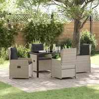 vidaXL Garten Essgruppe 5-tlg. Hellgrau