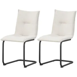 xonox.home Schwingstuhl Sonja 2er Set creme schwarz Webstoff B/H/T: ca. 46x89x57 cm – creme, schwarz