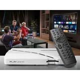 DreamBox Play UltraHD 4K Android TV 11 IP-Receiver Weiß (Dual-WiFi, Bluetooth Fernbedienung)