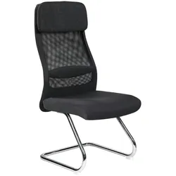 Dmora Bürostuhl Perth, Bürostühle für Wartezimmer, Ergonomischer Wartezimmerstuhl, 58x47h105 cm, Schwarz