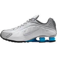 NIKE Herren Shox R4 Sneaker, Metallic Silver Blue Lagoon White, 47.5 EU - 47.5 EU