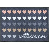 Wash+Dry Willkommen Herzen 50 x 75 cm Blau