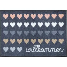 Wash+Dry Willkommen Herzen 50 x 75 cm Blau