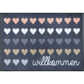 Wash+Dry Willkommen Herzen 50 x 75 cm Blau