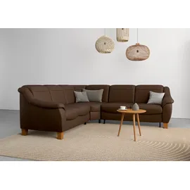 Home Affaire Ecksofa HOME AFFAIRE "Caldera L-Form", braun (dunkelbraun), B:270cm T:250cm, 100% Polyester, Sofas, Ecksofa, Federkern, wahlweise mit Kopfteilverstellung, Bettfunktion, Bettkasten