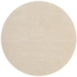 The CarPET Teppich Relax round, rund, Höhe: 16 mm, waschbarer Wohnzimmer Teppich modern rutschfest beige Ø 200 cm x 16 mm