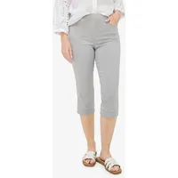 RAPHAELA by BRAX "Style PAMINA CAPRI", Damen, Gr. 46K (23), Kurzgrößen, hellgrau, Denim/Jeans, 50% Baumwolle, 40% Lyocell, 7% Elastomultiester, 3% Elasthan, Jeans 5-Pocket-Jeans