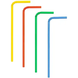 1200x Trinkhalme aus Papier flexibel bunt Ø6mm 24cm