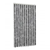 vidaXL Fliegenvorhang Grau und Schwarz 100x230 cm Chenille