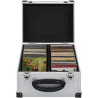 vidaXL CD-Koffer für 40 CDs Aluminium ABS Silbern