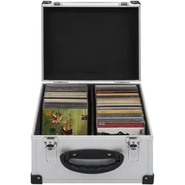 vidaXL CD Koffer CDs Aluminium ABS Silbern