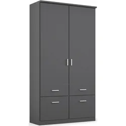Kleiderschrank RAUCH "Kleiderschrank Schrank Garderobe deckenhoher Schrank BREMEN", grau (graumetallic), B:91cm H:199cm T:58cm, Holzwerkstoff, Schränke, in vielen Farben und Ausführungen MADE IN GERMANY