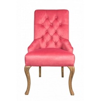 JVmoebel Stuhl, Design Stühle Garnitur Hotel Chesterfield Stuhl Textil Polster rosa