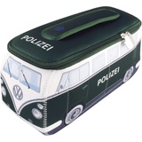 BRISA VW Collection - Volkswagen Neopren Universal-Schmink-Kosmetik-Kultur-Reise-Apotheke-Tasche-Mäppchen-Beutel T1 Bulli Bus (Polizei/Grün/Klein)