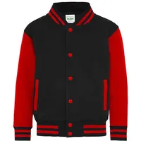 Just Hoods by AWDiS College-Jacke Jet Black/Fire Red 104