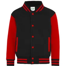 Just Hoods by AWDiS College-Jacke Jet Black/Fire Red 104