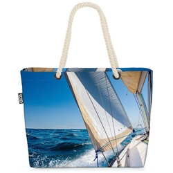 VOID Strandtasche (1-tlg), Segelboot Segeln Beach Bag Segeln Boot Urlaub Meer Reise Segelreise Kreuzfahrt bunt
