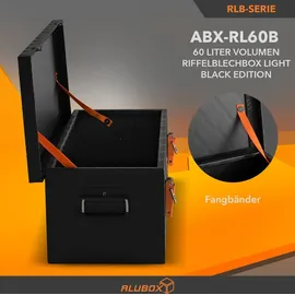 AluBox Werkzeugkiste Riffelblech 60 L Schwarz 82,5x34x25 cm