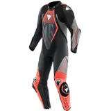 Dainese Audax D-Zip Lederkombi 1tlg. perforiert - Schwarz/Neon-Rot/Grau / 48