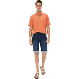 Herren Stretch-Jeans-Bermuda Baumwoll-Hose mit aufgesetzten Taschen kurze Hose 977985 Dunkelblau - W40
