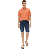 Herren Stretch-Jeans-Bermuda Baumwoll-Hose mit aufgesetzten Taschen kurze Hose 977985 Dunkelblau - W40