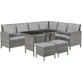 Svita Madison Rattan-Lounge Ecksofa grau