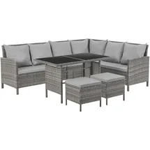 Svita Madison Rattan-Lounge Ecksofa grau