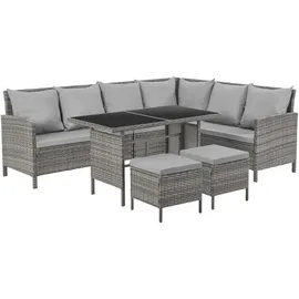 Svita Madison Rattan-Lounge Ecksofa grau